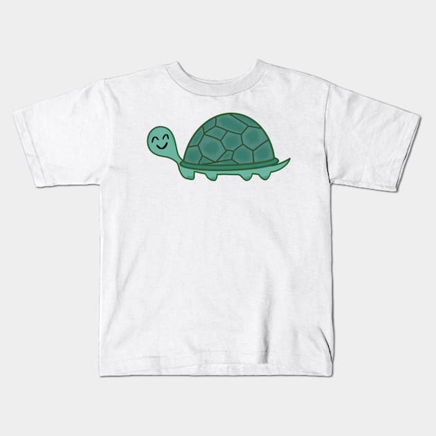 Cute Smiling Tortoise Turtle Kids T-Shirt by Strong with Purpose